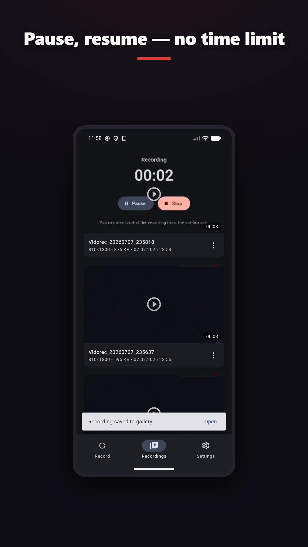Screen Recorder - Vidorec screenshot